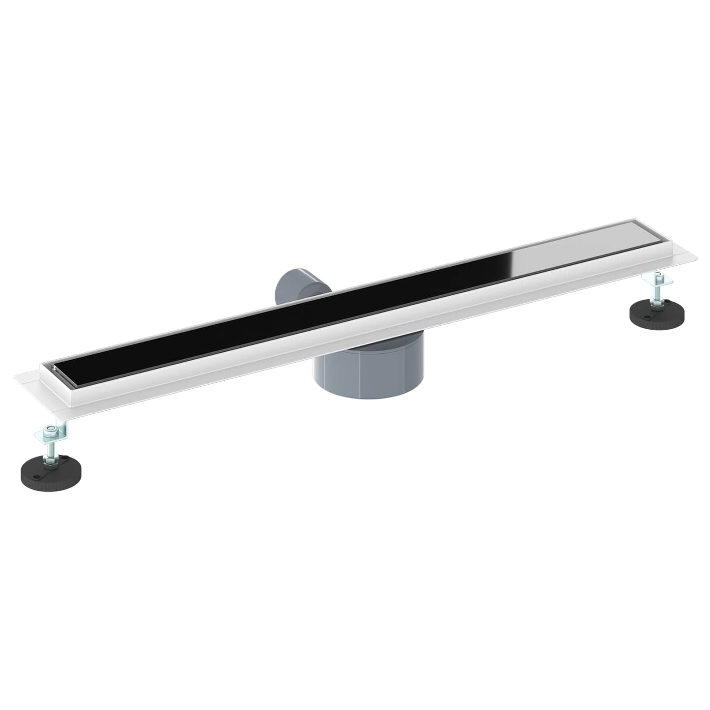 vidaXL Shower Drain Glass Cover with 360° Siphon Black 70 cm