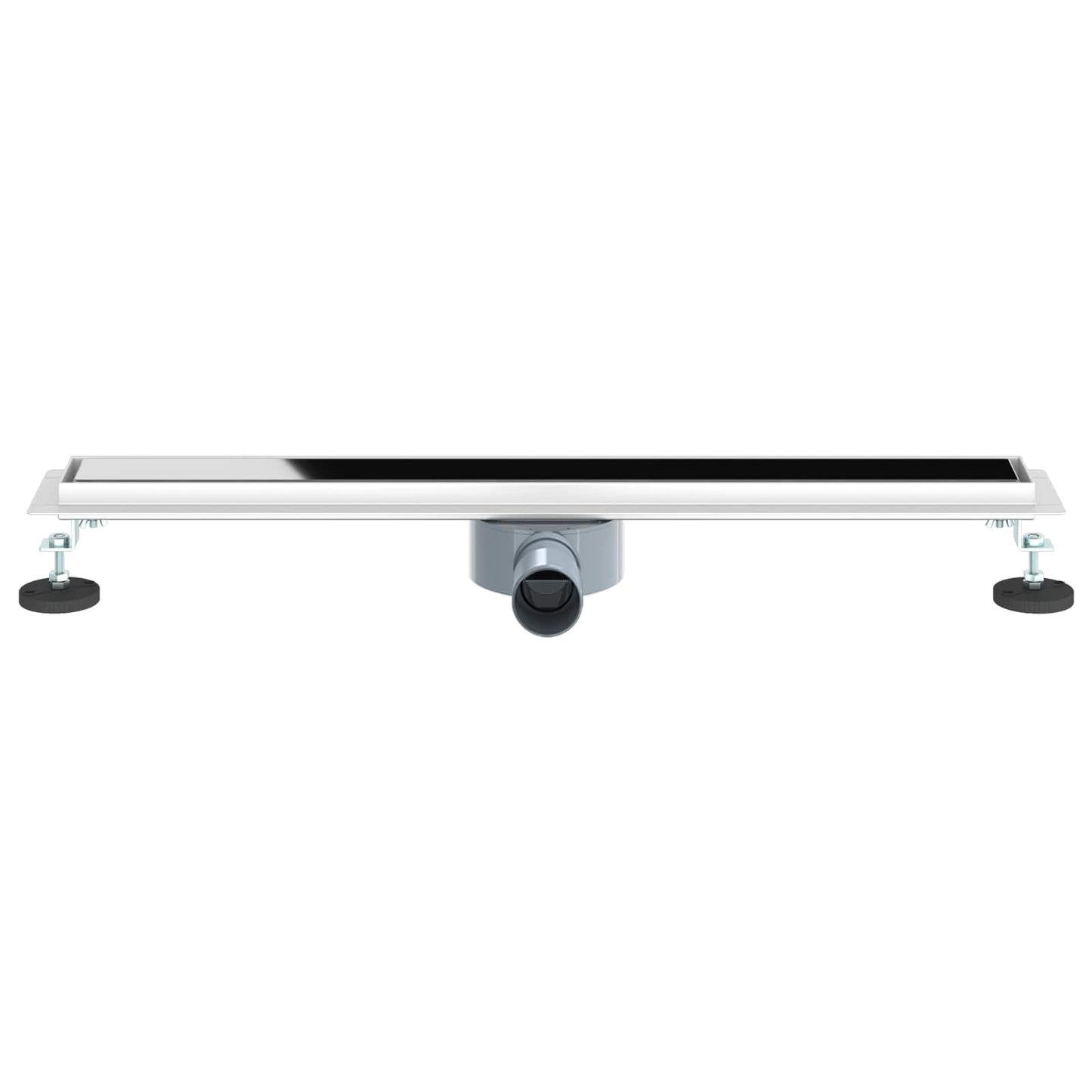 vidaXL Shower Drain Glass Cover with 360° Siphon Black 70 cm