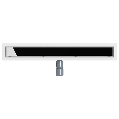 vidaXL Shower Drain Glass Cover with 360° Siphon Black 70 cm