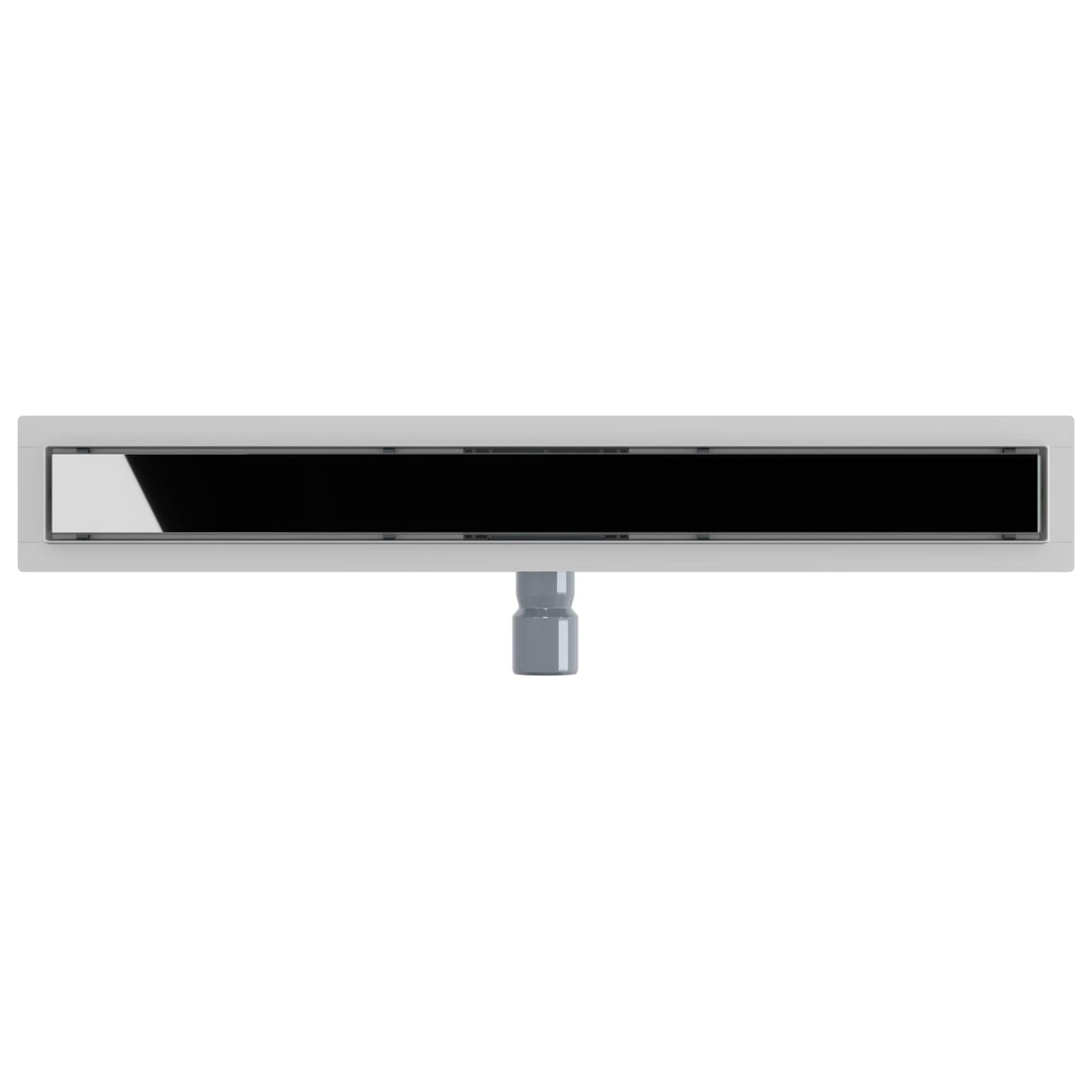 vidaXL Shower Drain with Glass Cover Black 80 cm Stainless Steel 304