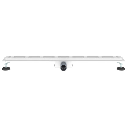 vidaXL Shower Drain with Line Design Silver 90 cm Stainless Steel 304