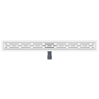 vidaXL Shower Drain with Line Design Silver 90 cm Stainless Steel 304
