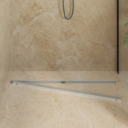 vidaXL 360° Shower Drain with Slim Model Silver 100 cm
