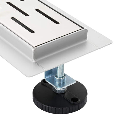 vidaXL Shower Drain with Line Design Silver 70 cm Stainless Steel 304
