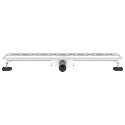 vidaXL Shower Drain with Line Design Silver 70 cm Stainless Steel 304