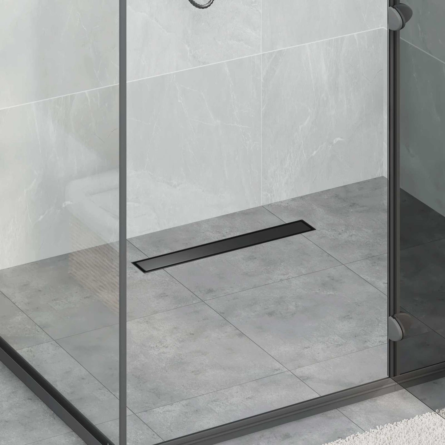 vidaXL Shower Drain 2-in-1 with 360° Siphon Black 50 cm