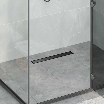 vidaXL Shower Drain 2-in-1 with 360° Siphon Black 50 cm