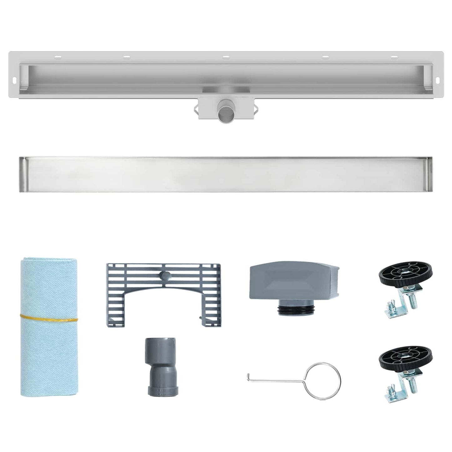 vidaXL Wall Mounted Shower Drain Silver 90 cm Stainless Steel 304