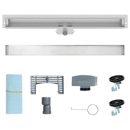 vidaXL Wall Mounted Shower Drain Silver 90 cm Stainless Steel 304
