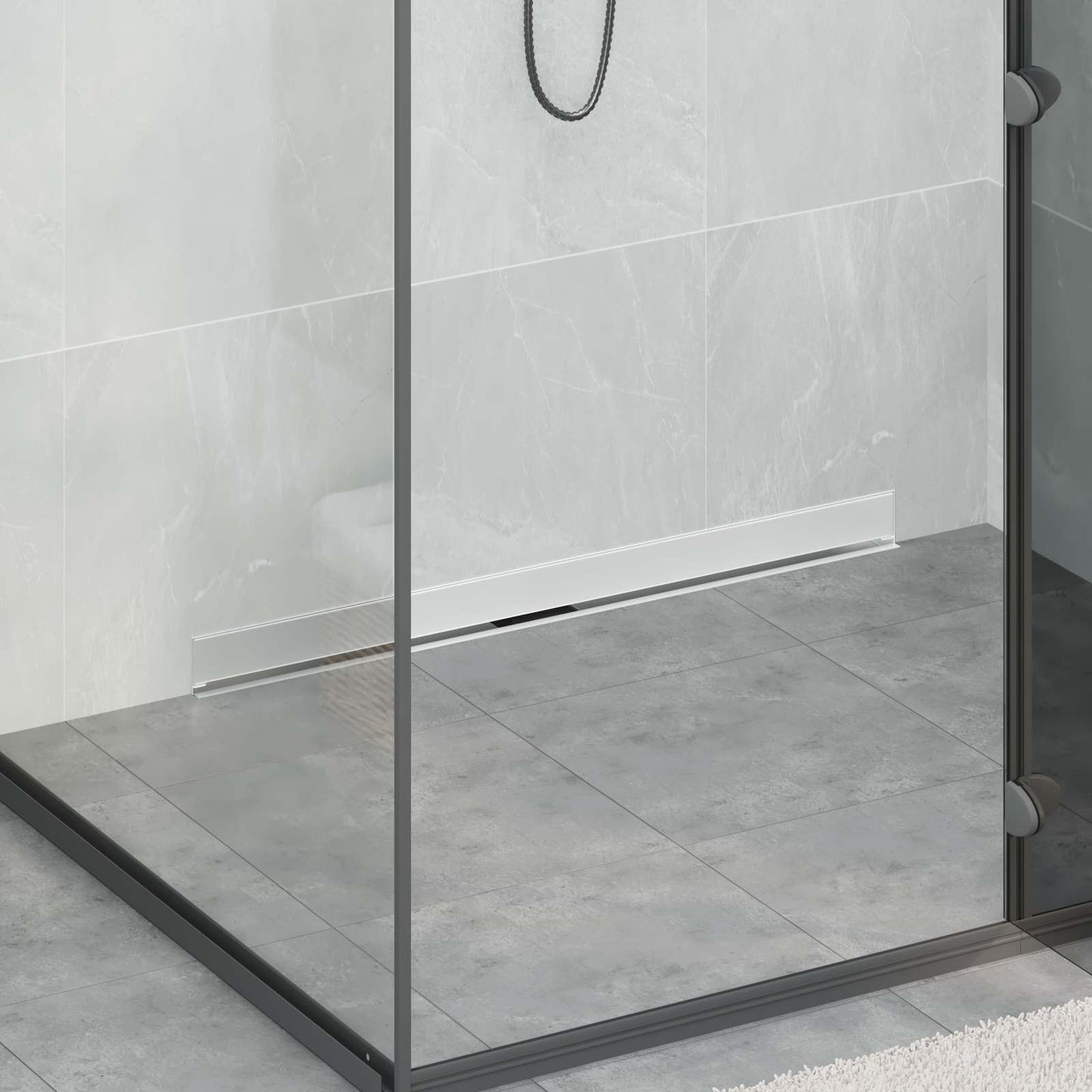 vidaXL Wall Mounted Shower Drain Silver 90 cm Stainless Steel 304
