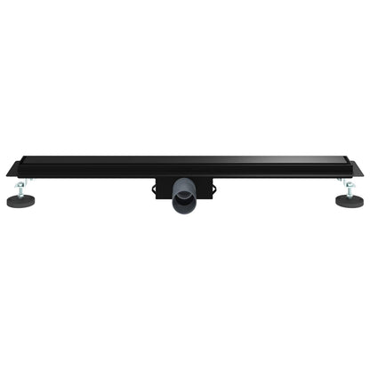 vidaXL 2 in 1 Shower Drain Black 70 cm Stainless Steel 304