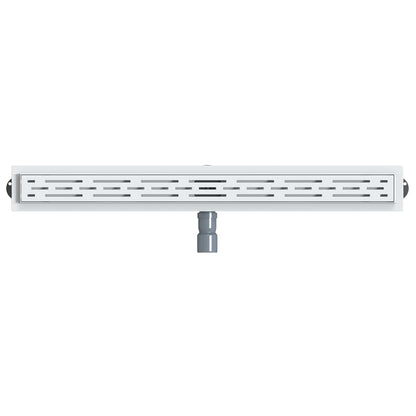 vidaXL Shower Drain Line Design with 360° Siphon Silver 90 cm