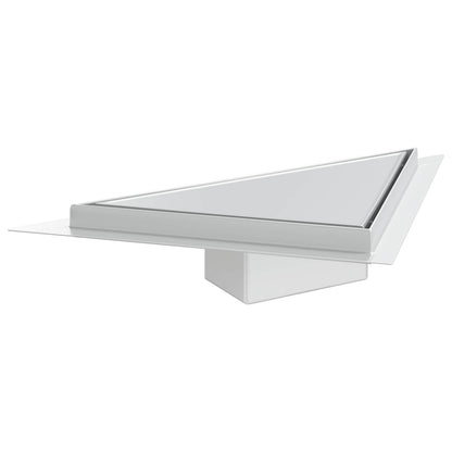 vidaXL 2 in 1 Triangle Shower Drain Silver 32 x 32 x 7.5 cm