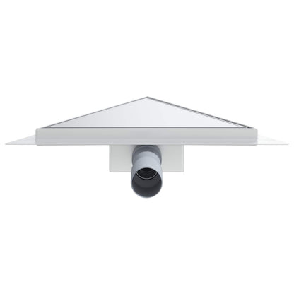 vidaXL 2 in 1 Triangle Shower Drain Silver 32 x 32 x 7.5 cm