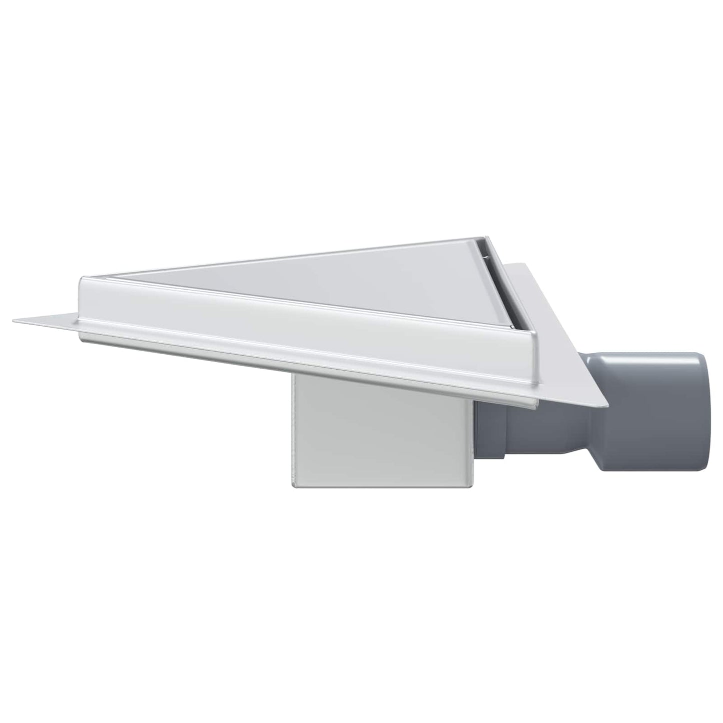 vidaXL 2 in 1 Triangle Shower Drain Silver 32 x 32 x 7.5 cm