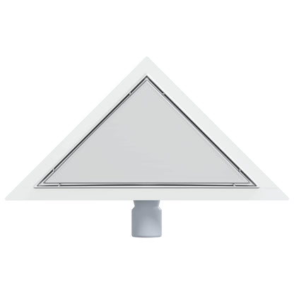 vidaXL 2 in 1 Triangle Shower Drain Silver 32 x 32 x 7.5 cm