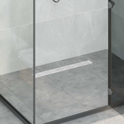 vidaXL Shower Drain Line Design with 360° Siphon Silver 60 cm