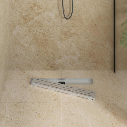 vidaXL Shower Drain Line Design with 360° Siphon Silver 60 cm