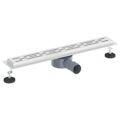 vidaXL Shower Drain Line Design with 360° Siphon Silver 60 cm