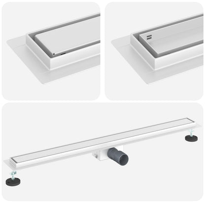 vidaXL 2 in 1 Shower Drain Silver 100 cm Stainless Steel 304