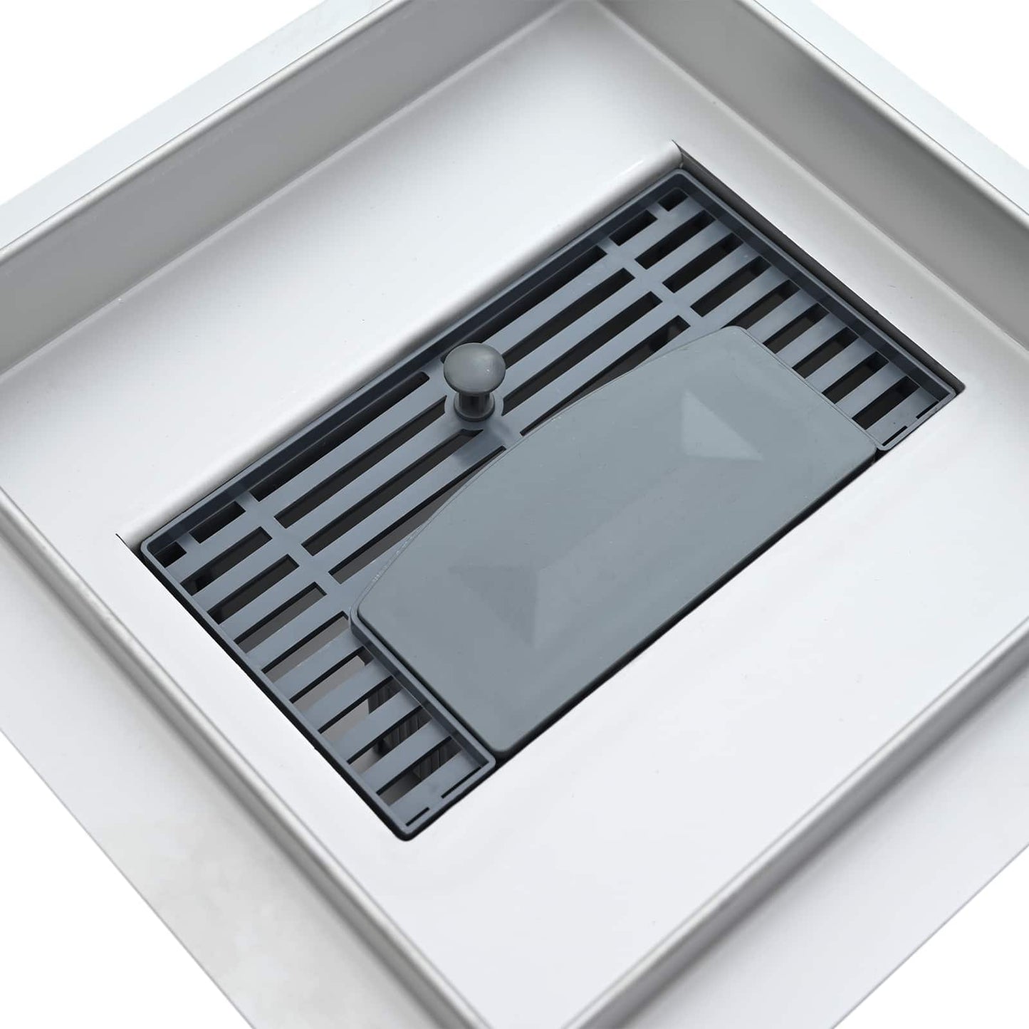vidaXL 2 in 1 Shower Drain Silver 15 x 15 cm Stainless Steel 304