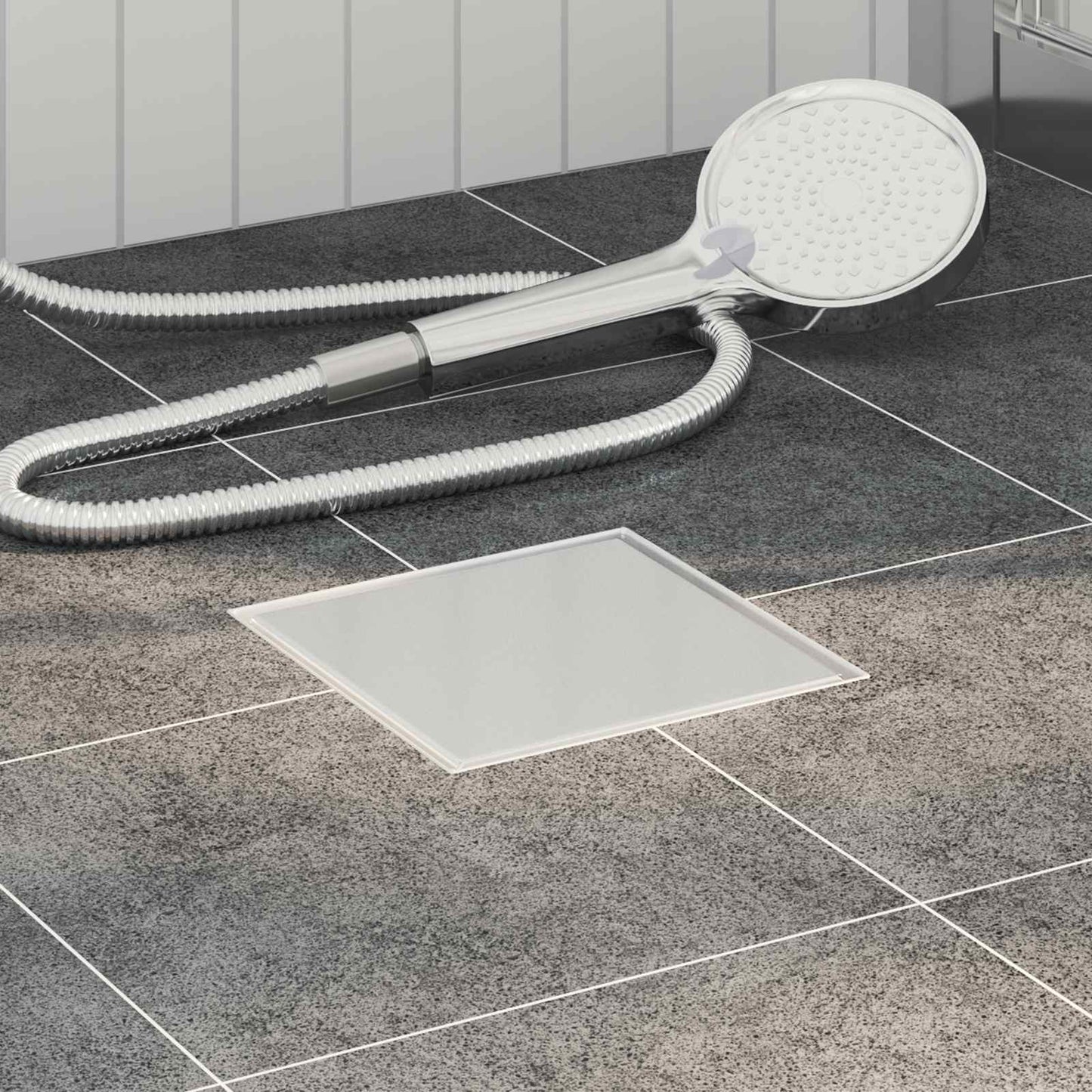 vidaXL 2 in 1 Shower Drain Silver 15 x 15 cm Stainless Steel 304