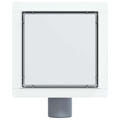 vidaXL 2 in 1 Shower Drain Silver 15 x 15 cm Stainless Steel 304