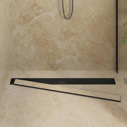 vidaXL Shower Drain 2-in-1 with 360° Siphon Black 100 cm