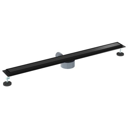 vidaXL Shower Drain 2-in-1 with 360° Siphon Black 100 cm