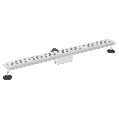 vidaXL Shower Drain with Line Design Silver 100 cm Stainless Steel 304