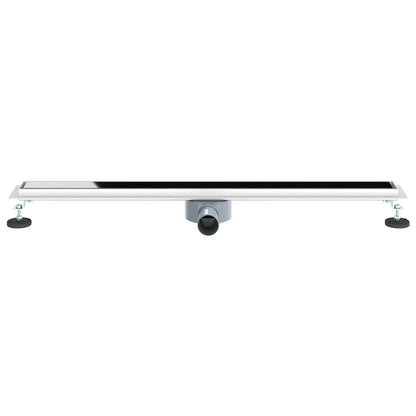 vidaXL Shower Drain Glass Cover with 360° Siphon Black 90 cm