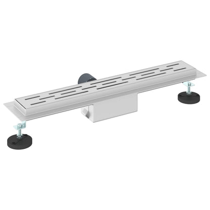 vidaXL Shower Drain with Line Design Silver 60 cm Stainless Steel 304