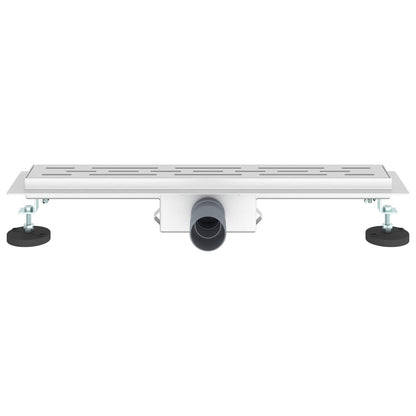 vidaXL Shower Drain with Line Design Silver 60 cm Stainless Steel 304