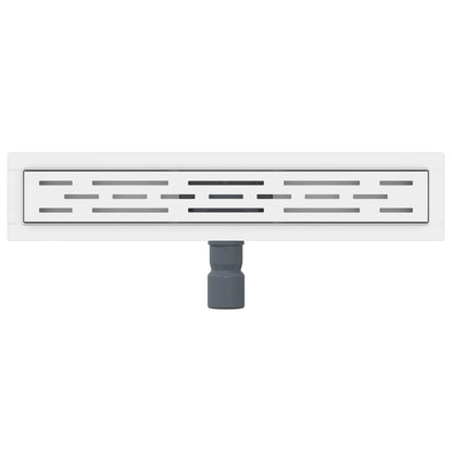 vidaXL Shower Drain with Line Design Silver 60 cm Stainless Steel 304