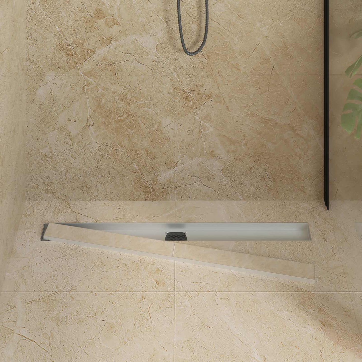 vidaXL Shower Drain 2-in-1 with 360° Siphon Silver 90 cm