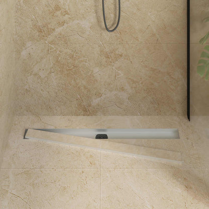 vidaXL Shower Drain 2-in-1 with 360° Siphon Silver 90 cm