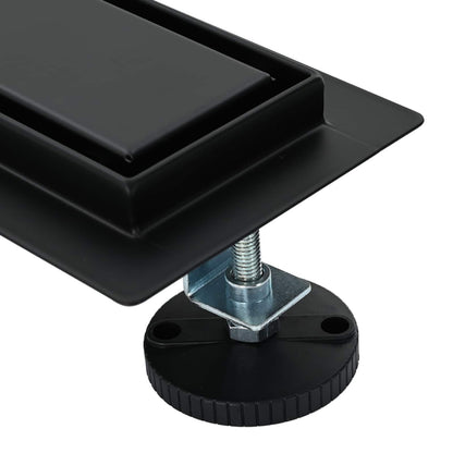 vidaXL Shower Drain 2-in-1 with 360° Siphon Black 70 cm