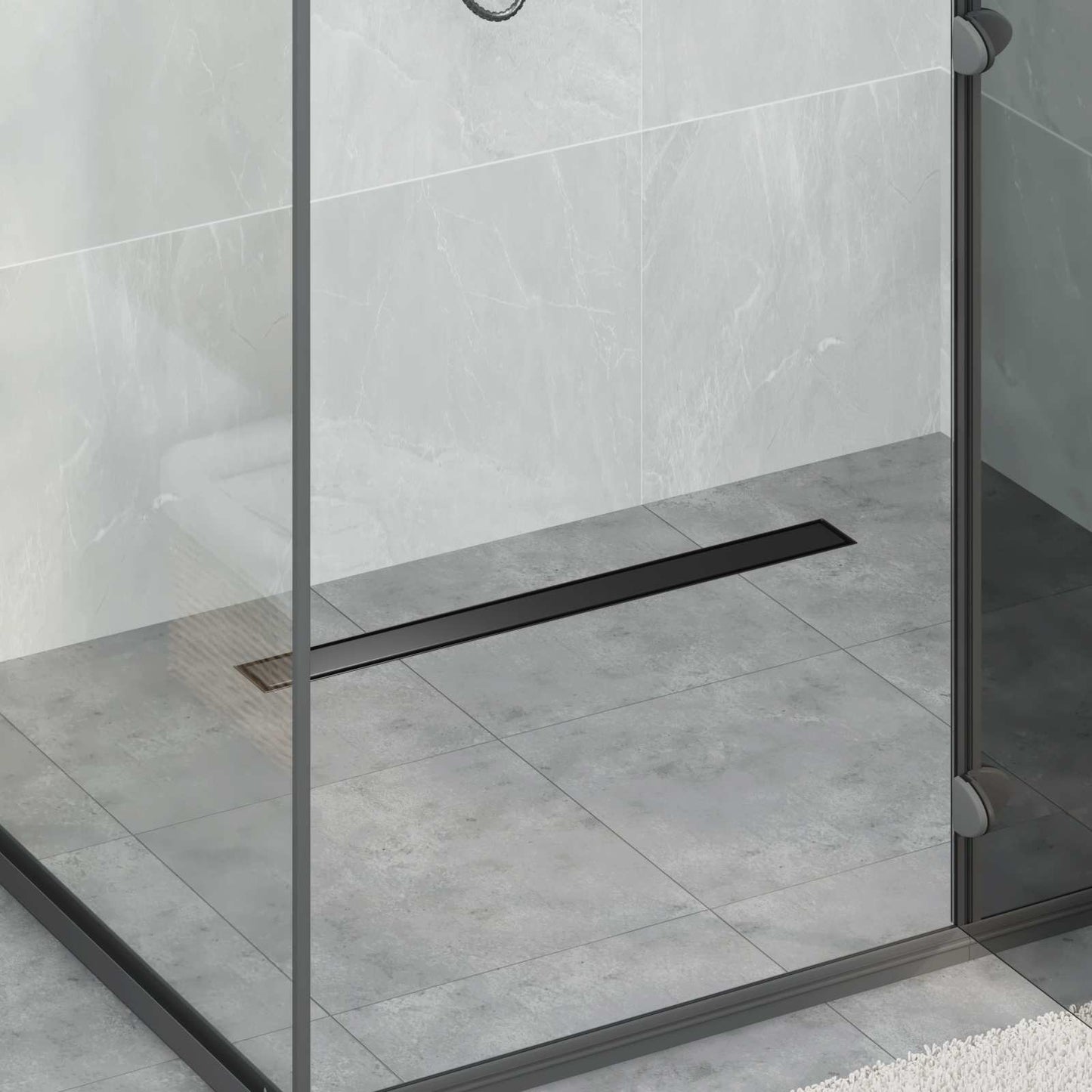 vidaXL Shower Drain 2-in-1 with 360° Siphon Black 70 cm
