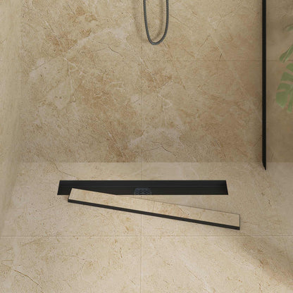 vidaXL Shower Drain 2-in-1 with 360° Siphon Black 70 cm