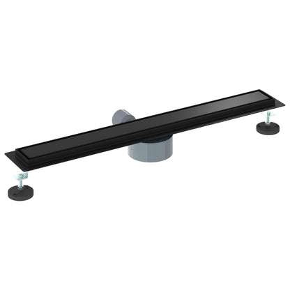 vidaXL Shower Drain 2-in-1 with 360° Siphon Black 70 cm