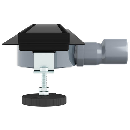 vidaXL Shower Drain 2-in-1 with 360° Siphon Black 70 cm