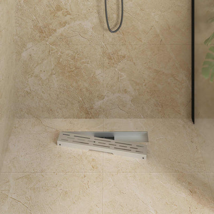 vidaXL Shower Drain with Line Design Silver 50 cm Stainless Steel 304