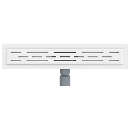 vidaXL Shower Drain with Line Design Silver 50 cm Stainless Steel 304