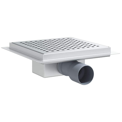 vidaXL Dot Shower Drain Silver 20 x 20 cm Stainless Steel 304