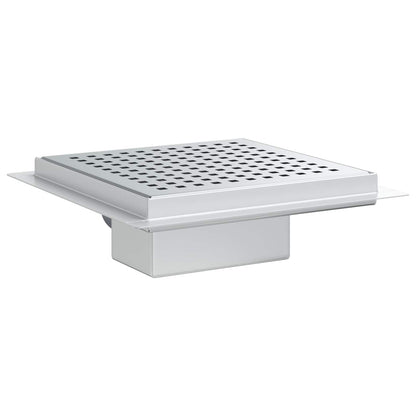 vidaXL Dot Shower Drain Silver 20 x 20 cm Stainless Steel 304