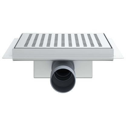 vidaXL Dot Shower Drain Silver 20 x 20 cm Stainless Steel 304