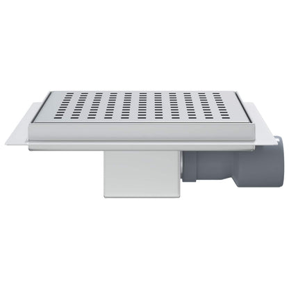 vidaXL Dot Shower Drain Silver 20 x 20 cm Stainless Steel 304