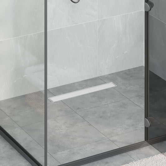 vidaXL Shower Drain 2-in-1 with 360° Siphon Silver 54 x 11 x 9.5 cm