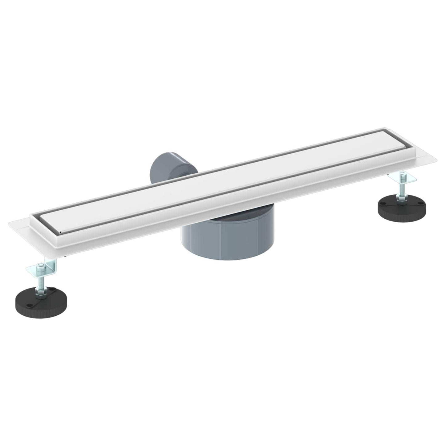 vidaXL Shower Drain 2-in-1 with 360° Siphon Silver 54 x 11 x 9.5 cm