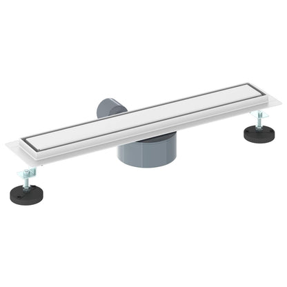 vidaXL Shower Drain 2-in-1 with 360° Siphon Silver 54 x 11 x 9.5 cm